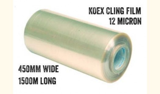Koex 2 layer Cling Film 450mm Wide 1500m Long 12 Micron